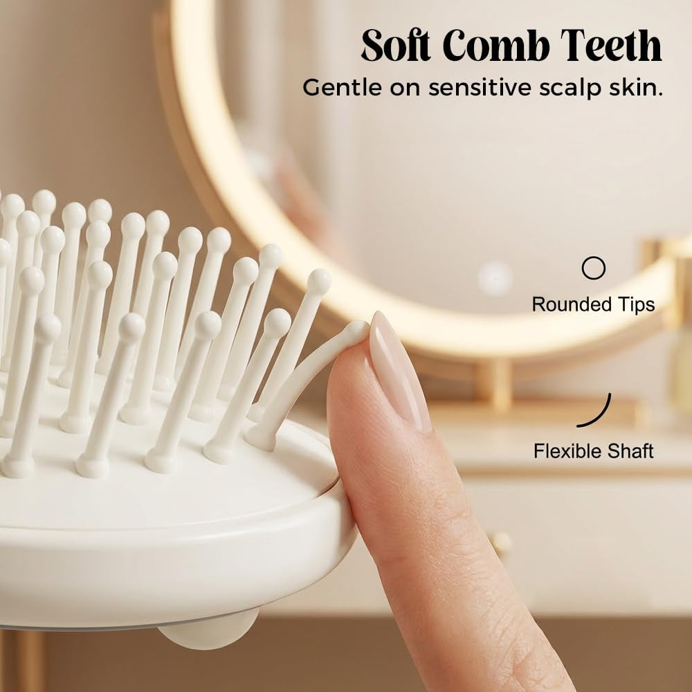 Electric Spray Air Cushion Massage Comb, 2026 New 2 in 1 Misting Detangling Brush for All Hair, Rechargeable Hair Straightener Steam Brush, Wet Electric Hairbrush Air Cushion Mister for Women (Purple)