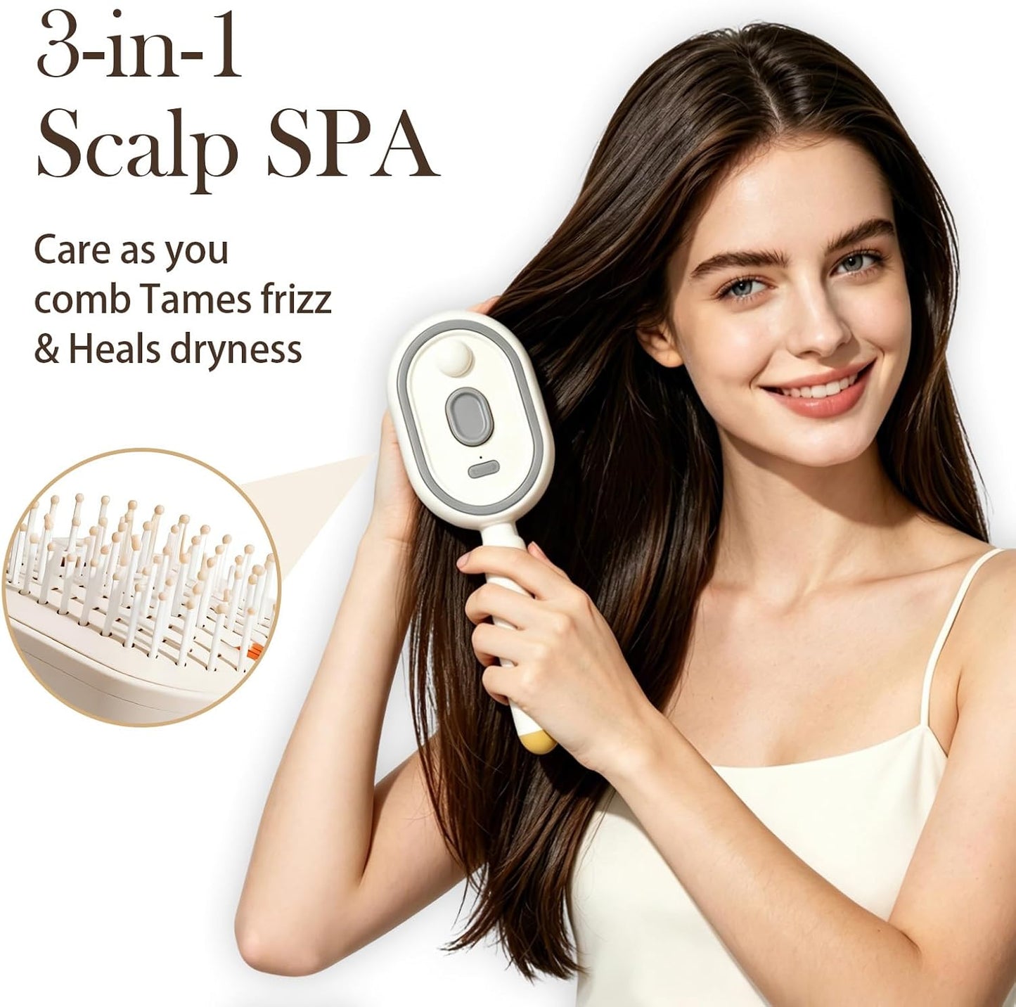 Electric Air Cushion Massage Spray Comb((U-S L-Oc-Al S-To-Ck| 24-H S-Hip)), Self-Cleaning Essential Oil Mist, Anti-Static Volumizing Hairbrush, Ideal Hair Care Gift for Him Her (Purple)