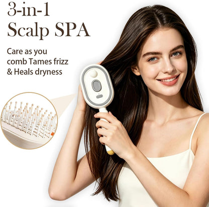 Electric Air Cushion Massage Spray Comb((U-S L-Oc-Al S-To-Ck| 24-H S-Hip)), Self-Cleaning Essential Oil Mist, Anti-Static Volumizing Hairbrush, Ideal Hair Care Gift for Him Her (Purple)