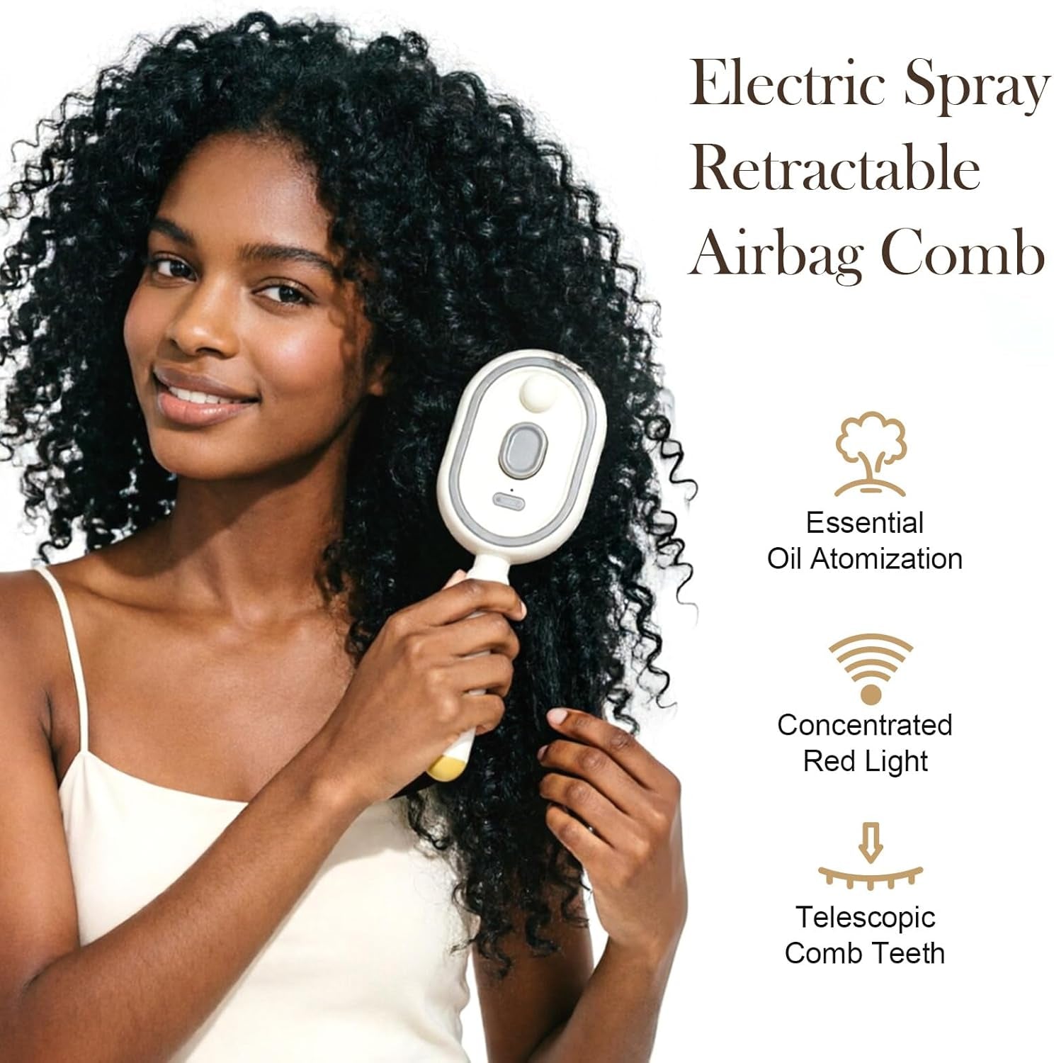 Electric Air Cushion Massage Spray Comb((U-S L-Oc-Al S-To-Ck| 24-H S-Hip)), Self-Cleaning Essential Oil Mist, Anti-Static Volumizing Hairbrush, Ideal Hair Care Gift for Him Her (Purple)