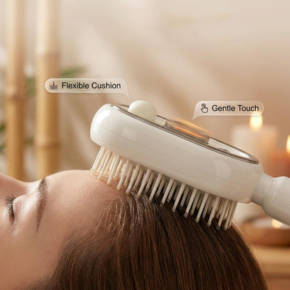 Electric Spray Air Cushion Massage Comb, 2026 New 2 in 1 Misting Detangling Brush for All Hair, Rechargeable Hair Straightener Steam Brush, Wet Electric Hairbrush Air Cushion Mister for Women (Purple)
