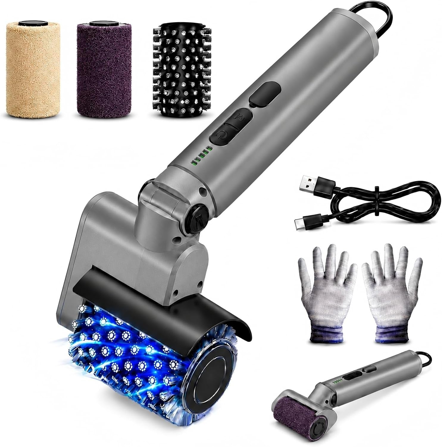 Upgraded Cordless Electric Grill Brush, Electric Grill Cleaner for Outdoor Grill & Electric BBQ Grill Brush with Powerful Motor, Rechargeable, Adjustable Angle – Perfect for Removing Burnt-On Grease