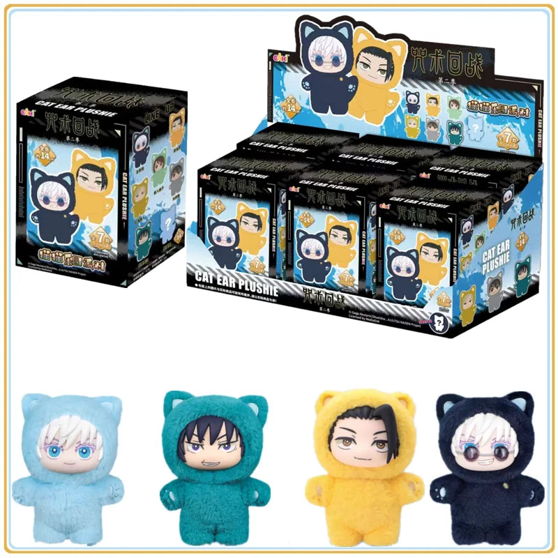 Original  Jujutsu Kaisen 2 Cat Ear Plushie Series Blind Box Mystery Box Anime Figure Room Decoration Collection Gifts