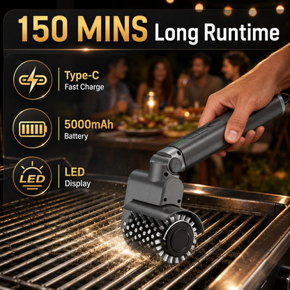 Upgraded Cordless Electric Grill Brush, Electric Grill Cleaner for Outdoor Grill & Electric BBQ Grill Brush with Powerful Motor, Rechargeable, Adjustable Angle – Perfect for Removing Burnt-On Grease