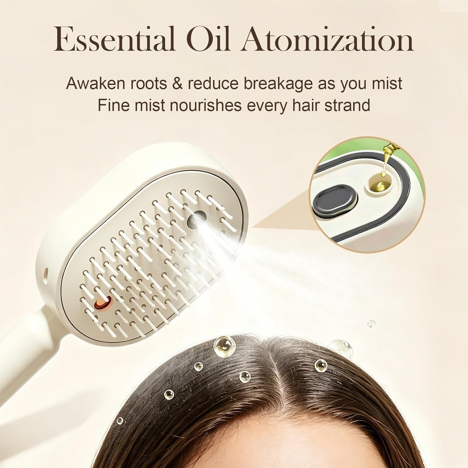 Electric Air Cushion Massage Spray Comb((U-S L-Oc-Al S-To-Ck| 24-H S-Hip)), Self-Cleaning Essential Oil Mist, Anti-Static Volumizing Hairbrush, Ideal Hair Care Gift for Him Her (Purple)